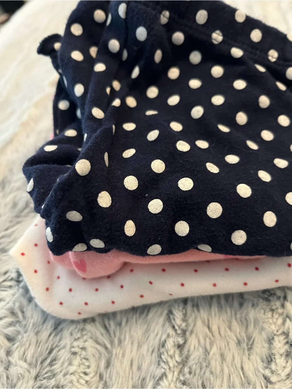 Gymboree White Baby Leggings with Pink Dot Print